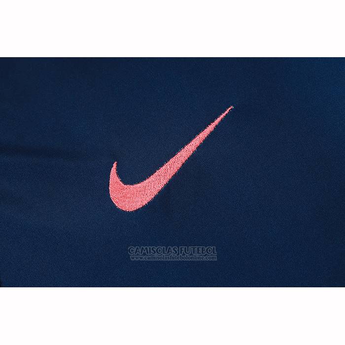 Fato de Treino Barcelona Manga Curta 2025-2026 Azul Rosa - Calcas Curta